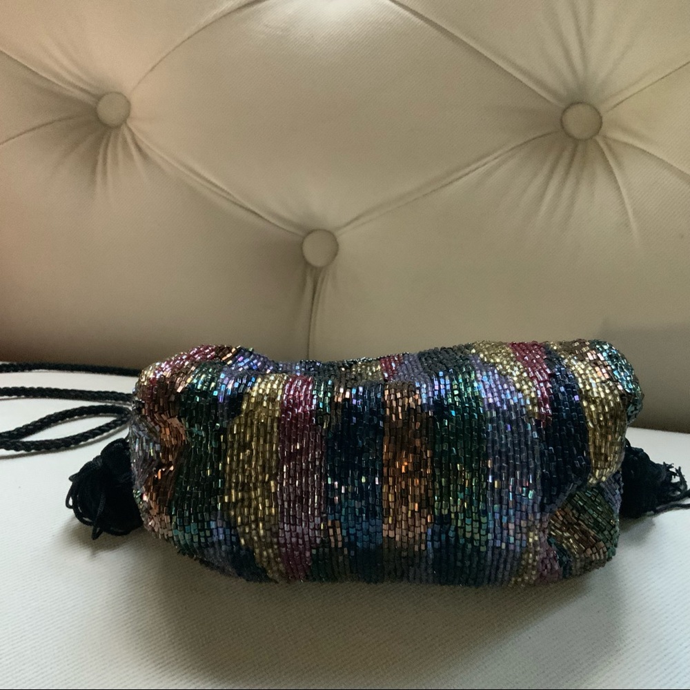 Vintage Beaded multi/color mini Purse - Picture 7 of 15